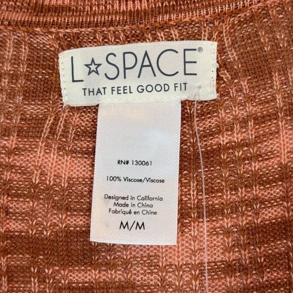 L Space Aria Mini Dress Bodycon Knit Orange Long Sleeve Stretchy Small - Picture 7 of 12